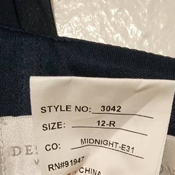 Dessy Collection Tie Strap Chiffon Gown with Front Slit Midnight Blue 12-R - Picture 6 of 10